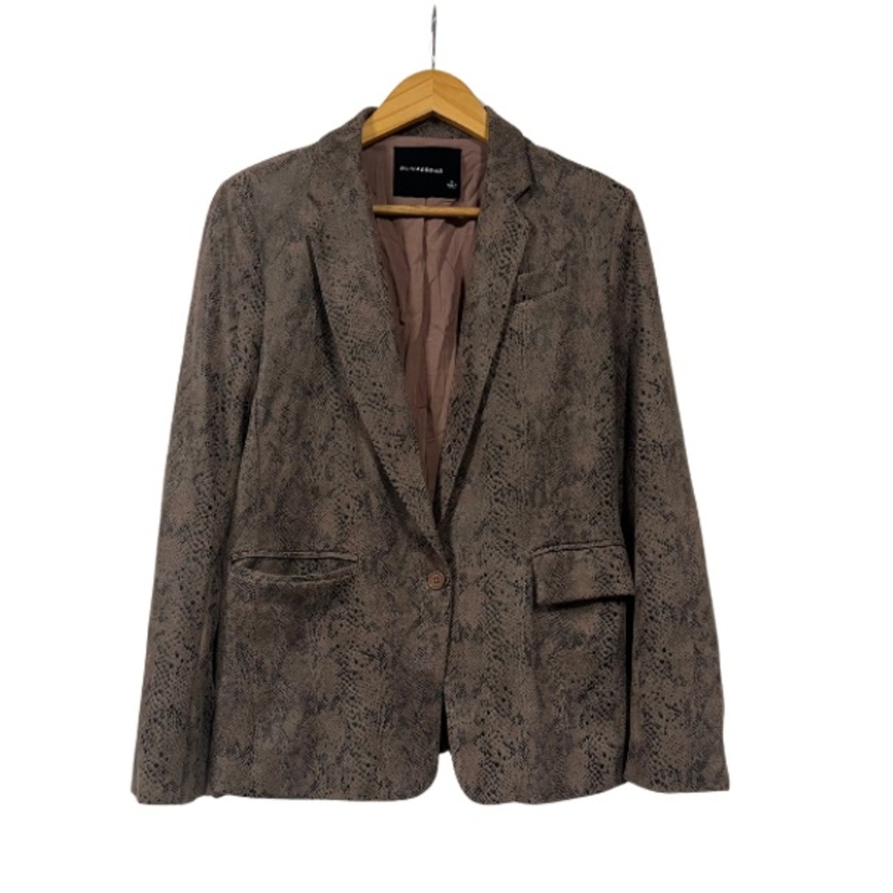 Olivaceous Snakeskin Patterned Blazer